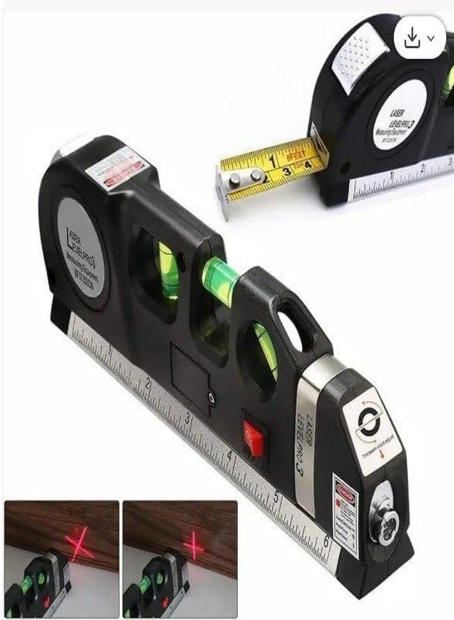 Touchcart Multipurpose Cross Line Laser Level Tool Kit with 8ft/2.5M Measuring Tape Self-Leveling Horizontal Vertical Laser Beam Precision Leveler for Picture Hanging, Cabinets,DIY Home Renovation - Image 2